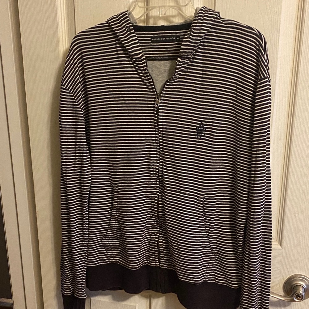 French Connection Monochrome Striped Hoodie